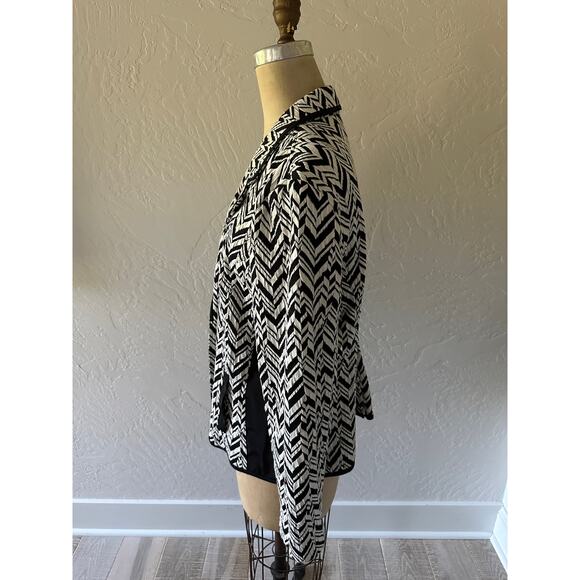 CHICOS | Womens Textured Chevron Blazer $159 Size Large One Button Mixed Media - Picture 8 of 14